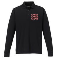 Candy Cane Crew Christmas Candy Cane Xmas Pajamas Performance Long Sleeve Polo