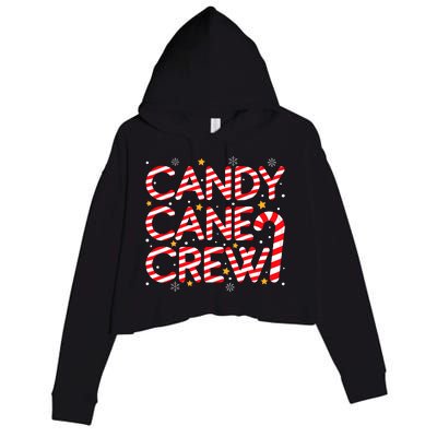 Candy Cane Crew Christmas Candy Cane Xmas Pajamas Crop Fleece Hoodie