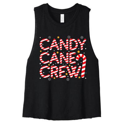 Candy Cane Crew Christmas Candy Cane Xmas Pajamas Women's Racerback Cropped Tank