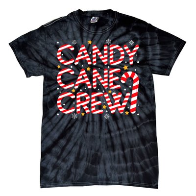 Candy Cane Crew Christmas Candy Cane Xmas Pajamas Tie-Dye T-Shirt