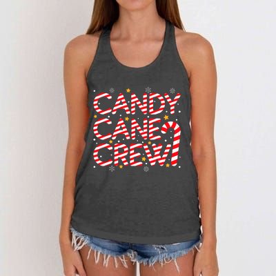 Candy Cane Crew Christmas Candy Cane Xmas Pajamas Women's Knotted Racerback Tank