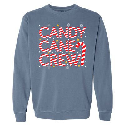 Candy Cane Crew Christmas Candy Cane Xmas Pajamas Garment-Dyed Sweatshirt