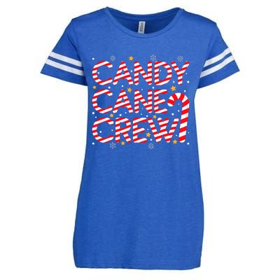 Candy Cane Crew Christmas Candy Cane Xmas Pajamas Enza Ladies Jersey Football T-Shirt