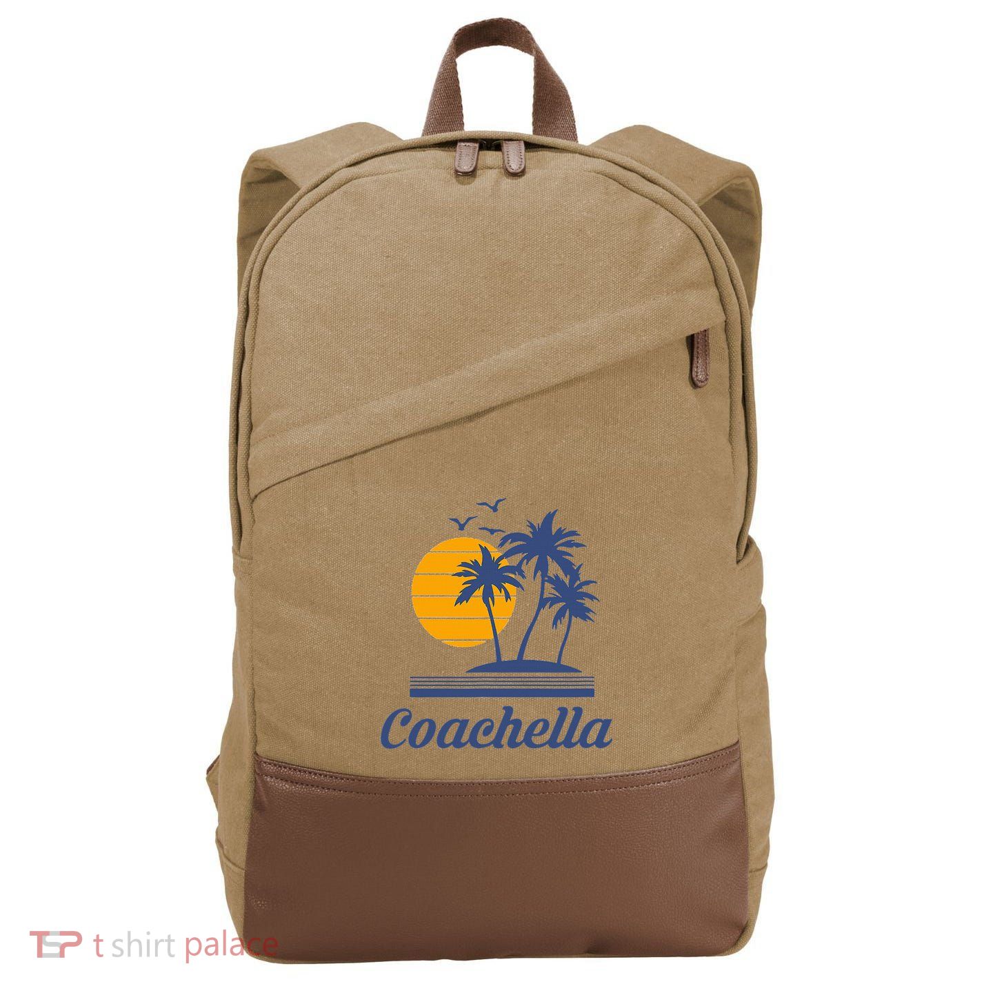 C.O.A.C.H.E.L.L.A California Ca City Beach Tourist Cotton Canvas Backpack