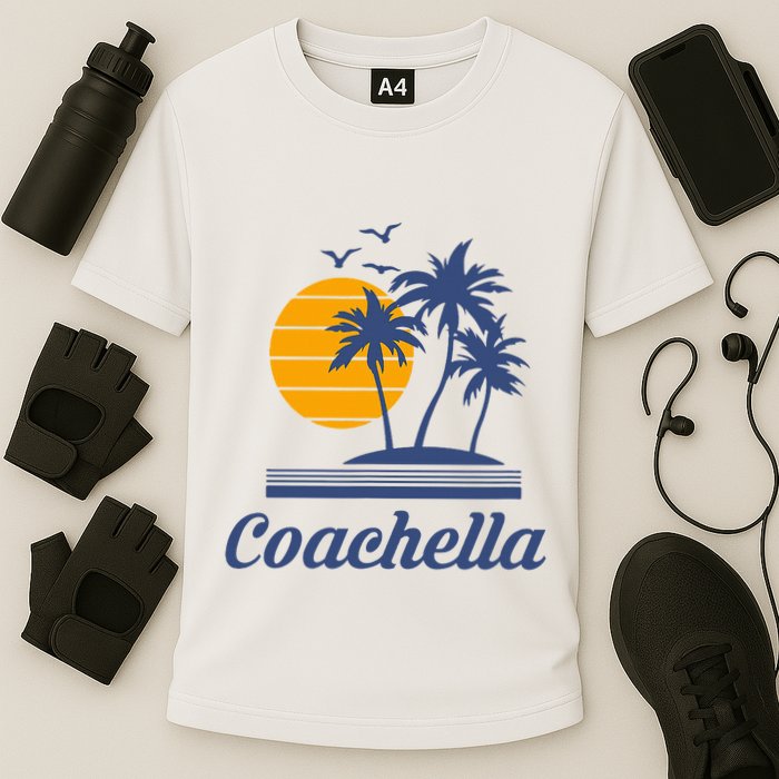 C.O.A.C.H.E.L.L.A California Ca City Beach Tourist Cooling Performance Crew T-Shirt