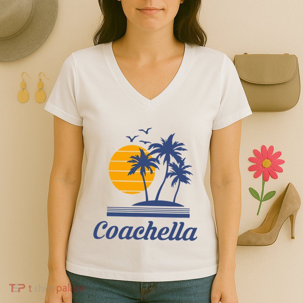 C.O.A.C.H.E.L.L.A California Ca City Beach Tourist Women's V-Neck T-Shirt