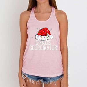 Chaos Coordinator Christmas Funny Family Matching Group Xmas Women's Knotted Racerback Tank