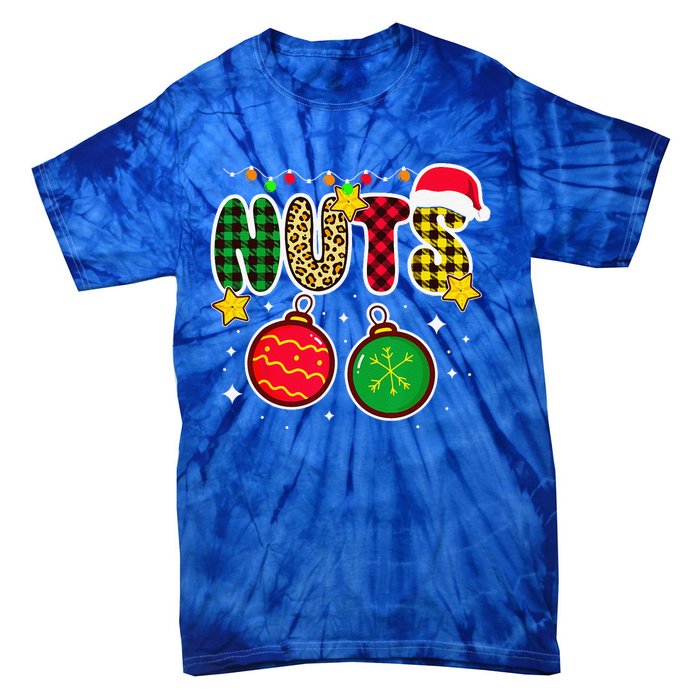 Couples Christmas Chestnuts Matching Chest And Nuts Tie-Dye T-Shirt