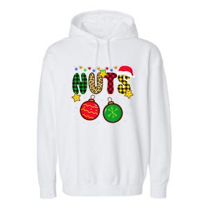 Couples Christmas Chestnuts Matching Chest And Nuts Garment-Dyed Fleece Hoodie