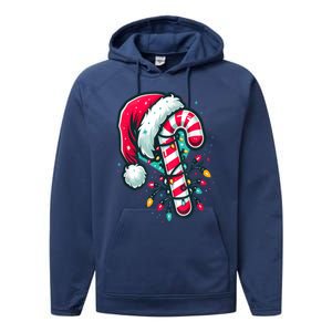 Candy Cane Crew Christmas Lights Family Matching Xmas Performance Fleece Hoodie