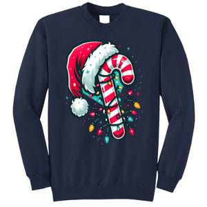 Candy Cane Crew Christmas Lights Family Matching Xmas Tall Sweatshirt