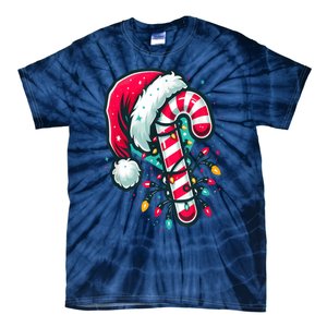 Candy Cane Crew Christmas Lights Family Matching Xmas Tie-Dye T-Shirt