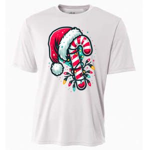 Candy Cane Crew Christmas Lights Family Matching Xmas Cooling Performance Crew T-Shirt