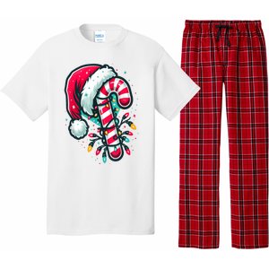 Candy Cane Crew Christmas Lights Family Matching Xmas Pajama Set