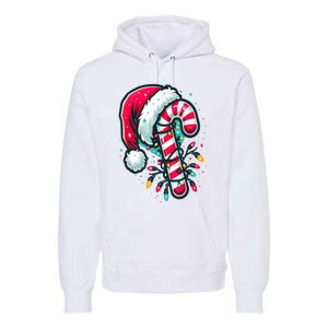 Candy Cane Crew Christmas Lights Family Matching Xmas Premium Hoodie