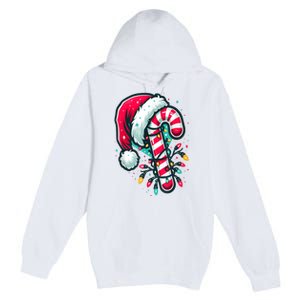 Candy Cane Crew Christmas Lights Family Matching Xmas Premium Pullover Hoodie