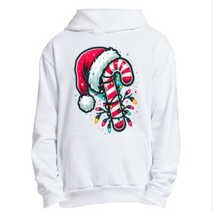 Candy Cane Crew Christmas Lights Family Matching Xmas Urban Pullover Hoodie