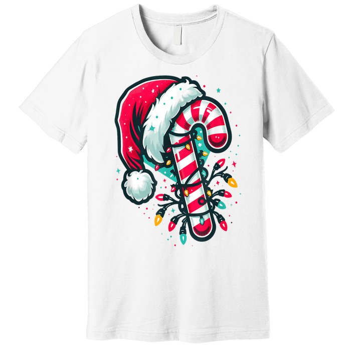 Candy Cane Crew Christmas Lights Family Matching Xmas Premium T-Shirt