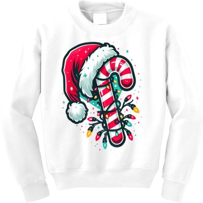 Candy Cane Crew Christmas Lights Family Matching Xmas Kids Sweatshirt