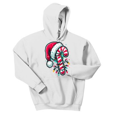 Candy Cane Crew Christmas Lights Family Matching Xmas Kids Hoodie