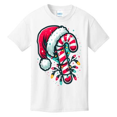 Candy Cane Crew Christmas Lights Family Matching Xmas Kids T-Shirt