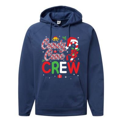 Candy Cane Crew Funny Christmas Holiday Cute Gift Performance Fleece Hoodie