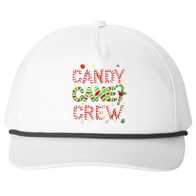 Candy Cane Crew Christmas Candy Love Funny Family Pajama Snapback Five-Panel Rope Hat