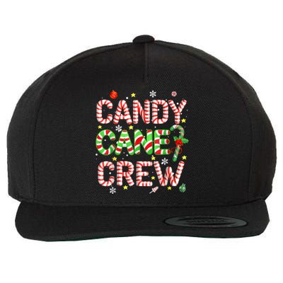 Candy Cane Crew Christmas Candy Love Funny Family Pajama Wool Snapback Cap