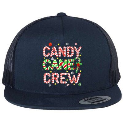 Candy Cane Crew Christmas Candy Love Funny Family Pajama Flat Bill Trucker Hat