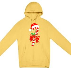 Christmas Candy Cane Boy Girl Women Pajamas Premium Pullover Hoodie