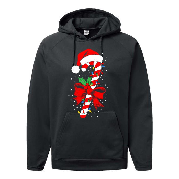 Christmas Candy Cane Boy Girl Women Pajamas Performance Fleece Hoodie