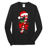 Christmas Candy Cane Boy Girl Women Pajamas Tall Long Sleeve T-Shirt