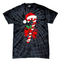 Christmas Candy Cane Boy Girl Women Pajamas Tie-Dye T-Shirt