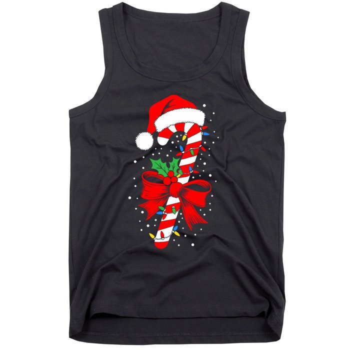 Christmas Candy Cane Boy Girl Women Pajamas Tank Top