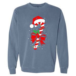 Christmas Candy Cane Boy Girl Women Pajamas Garment-Dyed Sweatshirt