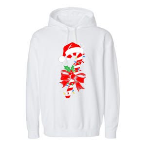 Christmas Candy Cane Boy Girl Women Pajamas Garment-Dyed Fleece Hoodie