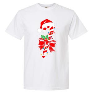 Christmas Candy Cane Boy Girl Women Pajamas Garment-Dyed Heavyweight T-Shirt