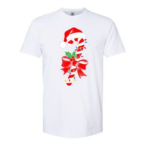 Christmas Candy Cane Boy Girl Women Pajamas Softstyle CVC T-Shirt