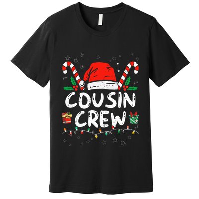 Christmas Cousin Crew Santa Hat Kids Premium T-Shirt