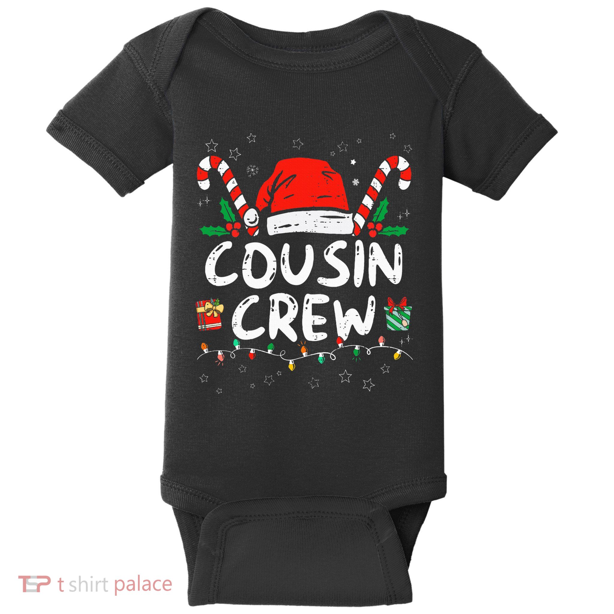 Christmas Cousin Crew Santa Hat Kids Baby Bodysuit