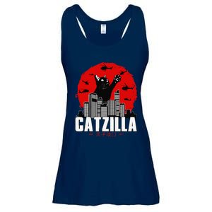 Catzilla Cute Cat Stuff For Cat Lover Cat Mom Cat Dad Ladies Essential Flowy Tank