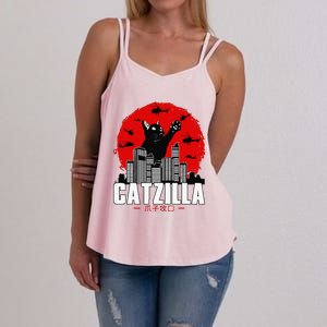 Catzilla Cute Cat Stuff For Cat Lover Cat Mom Cat Dad Women's Strappy Tank