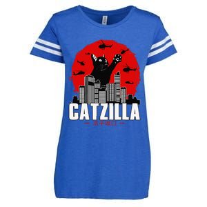 Catzilla Cute Cat Stuff For Cat Lover Cat Mom Cat Dad Enza Ladies Jersey Football T-Shirt