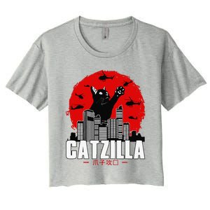 Catzilla Cute Cat Stuff For Cat Lover Cat Mom Cat Dad Women's Crop Top Tee