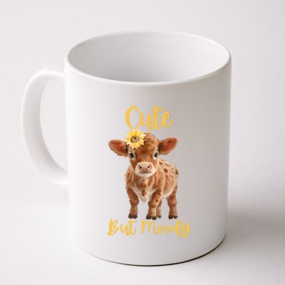 Cute Cowmoody Cow Lovers Farm Cowgirl Baby Cow An Sunflower Coffee Mug