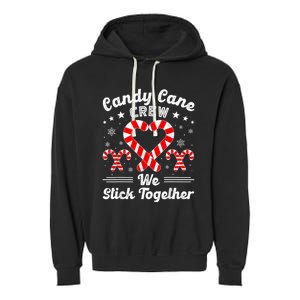 Christmas Candy Cane Heart Crew Family Matching Pajamas Garment-Dyed Fleece Hoodie