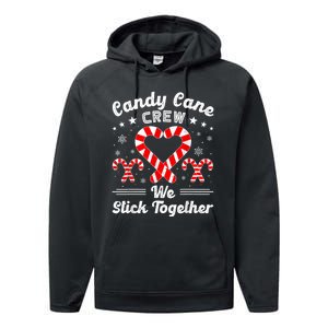 Christmas Candy Cane Heart Crew Family Matching Pajamas Performance Fleece Hoodie