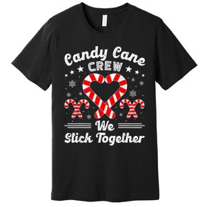 Christmas Candy Cane Heart Crew Family Matching Pajamas Premium T-Shirt