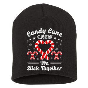 Christmas Candy Cane Heart Crew Family Matching Pajamas Short Acrylic Beanie