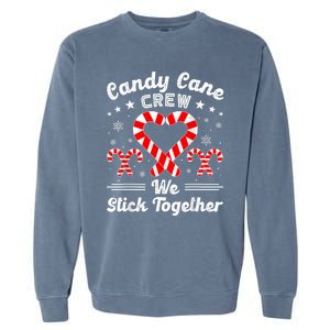 Christmas Candy Cane Heart Crew Family Matching Pajamas Garment-Dyed Sweatshirt